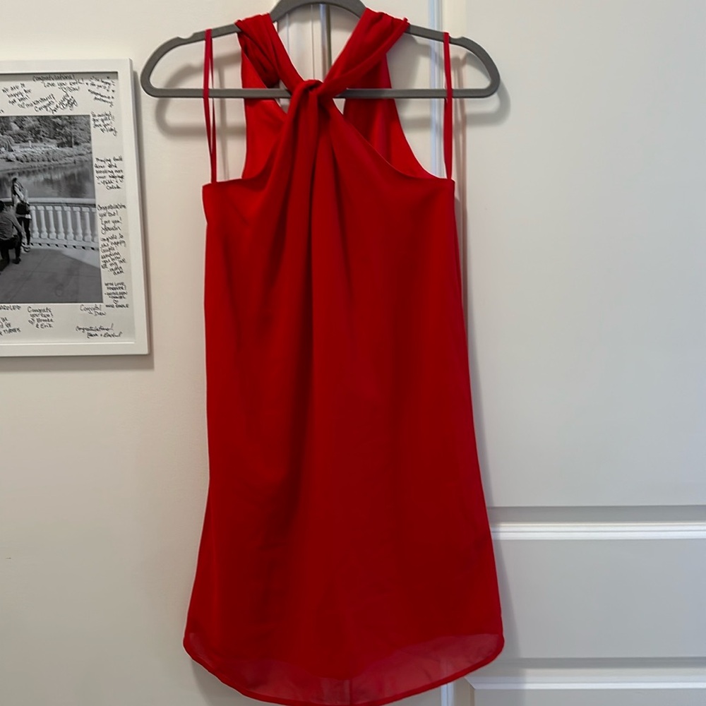 Beautiful red twist neck lined dress